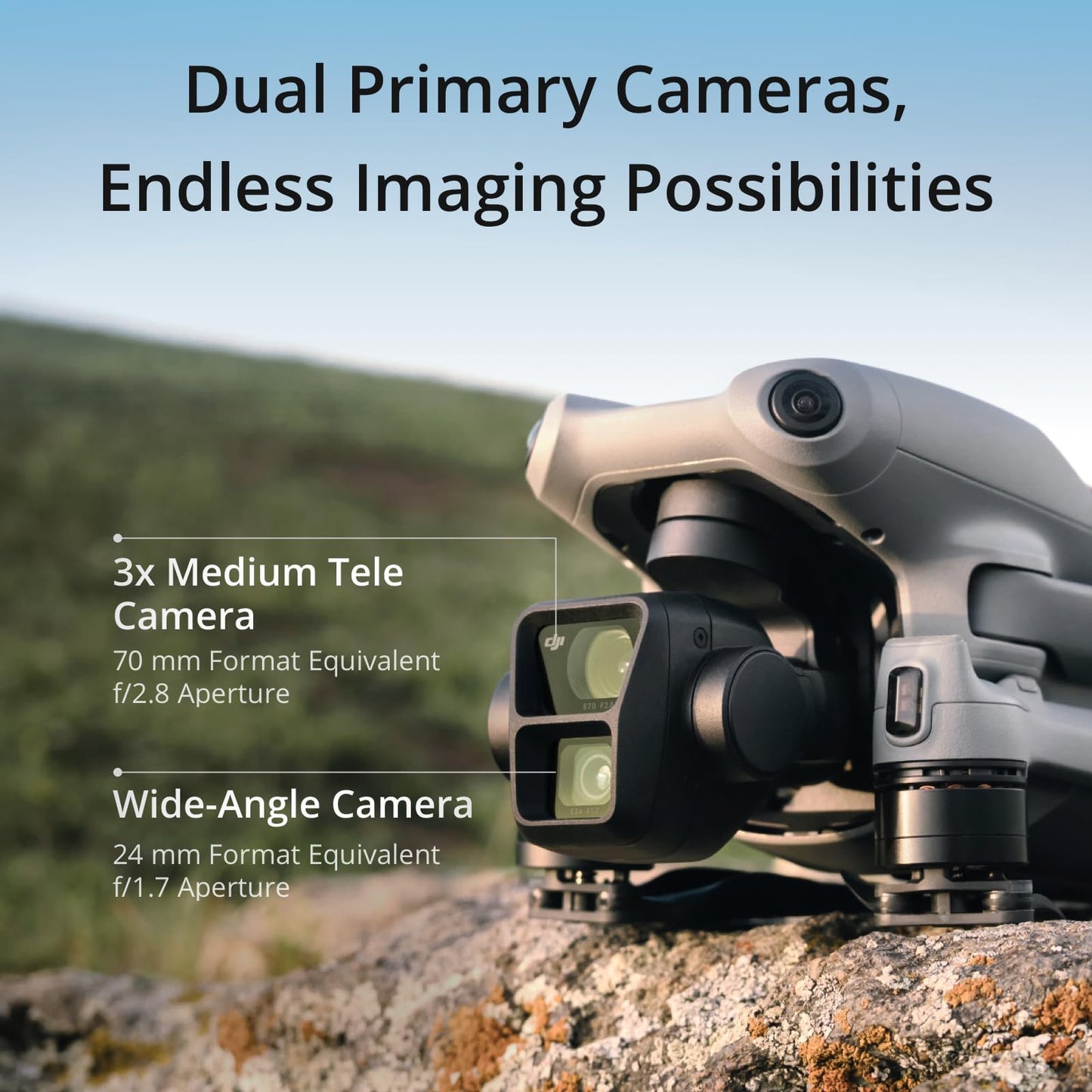 DJI Air 3 (RC-N2) – Dron Cámara Dual 4K/60fps 48 MP