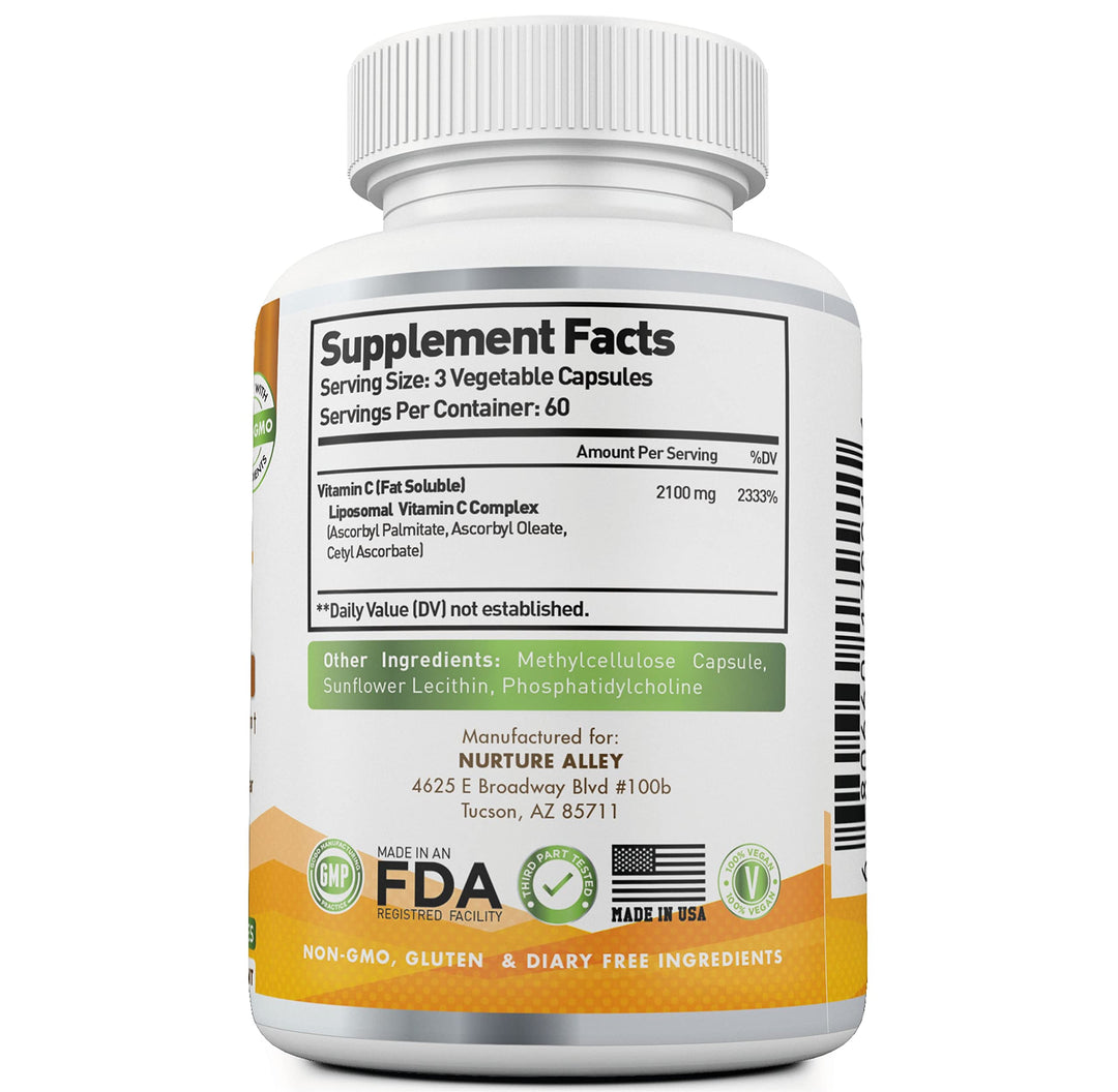 Nurture Alley Vitamina C Liposomal 2.100 mg - 180 capsulas vegetales
