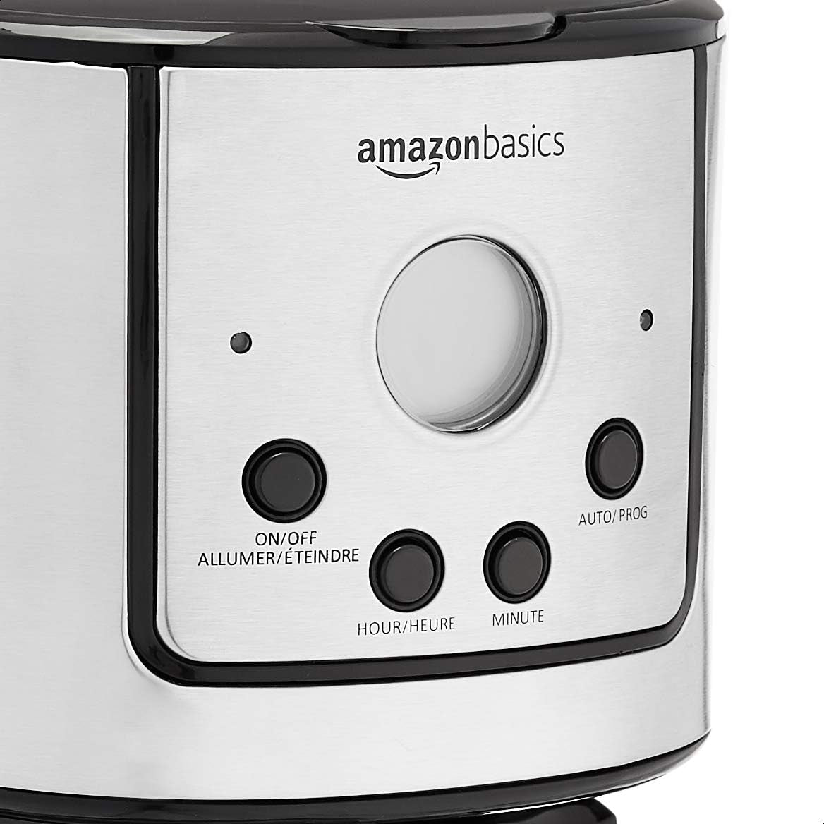 Amazon Basics Programmable Coffee Maker with Drip-Free Carafe and Reusable Filter, Timer for Automatic Brewing, Over-Heat Protection, Keep-Warm Function, Stainless Steel, 12 Cups, Black