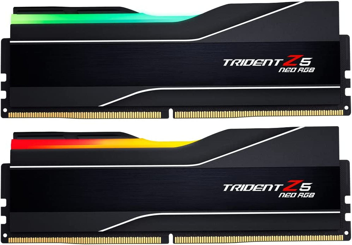 G.SKILL Trident Z5 Neo RGB Series (AMD Expo) DDR5 RAM 64GB (2X32Gb) 6000Mt/S CL30-40-40-96 1.40V Desktop Computer Memory UDIMM - Matte Black (F5-6000J3040G32GX2-TZ5NR)