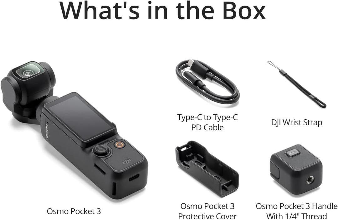 DJI Osmo Pocket 3, Vlogging Camera with 1'' CMOS & 4K/120Fps Video, 3-Axis Stabilization, Fast Focusing, Face/Object Tracking, 2" Rotatable Touchscreen, Digital Camera for Photography, Youtube