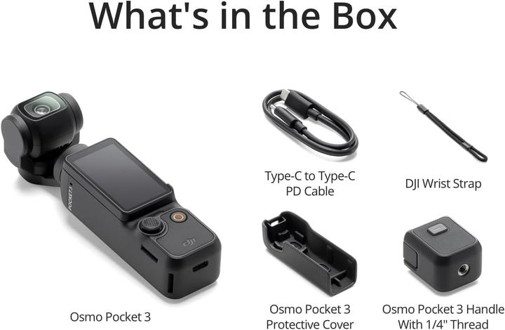 DJI Osmo Pocket 3, Vlogging Camera with 1'' CMOS & 4K/120Fps Video, 3-Axis Stabilization, Fast Focusing, Face/Object Tracking, 2" Rotatable Touchscreen, Digital Camera for Photography, Youtube