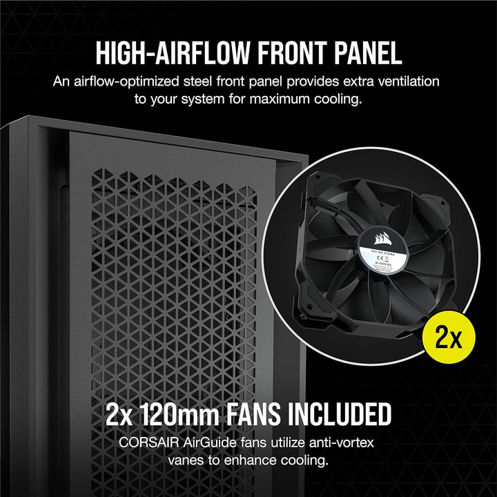 Corsair 5000D Airflow Tempered Glass Mid-Tower ATX PC Case - Black
