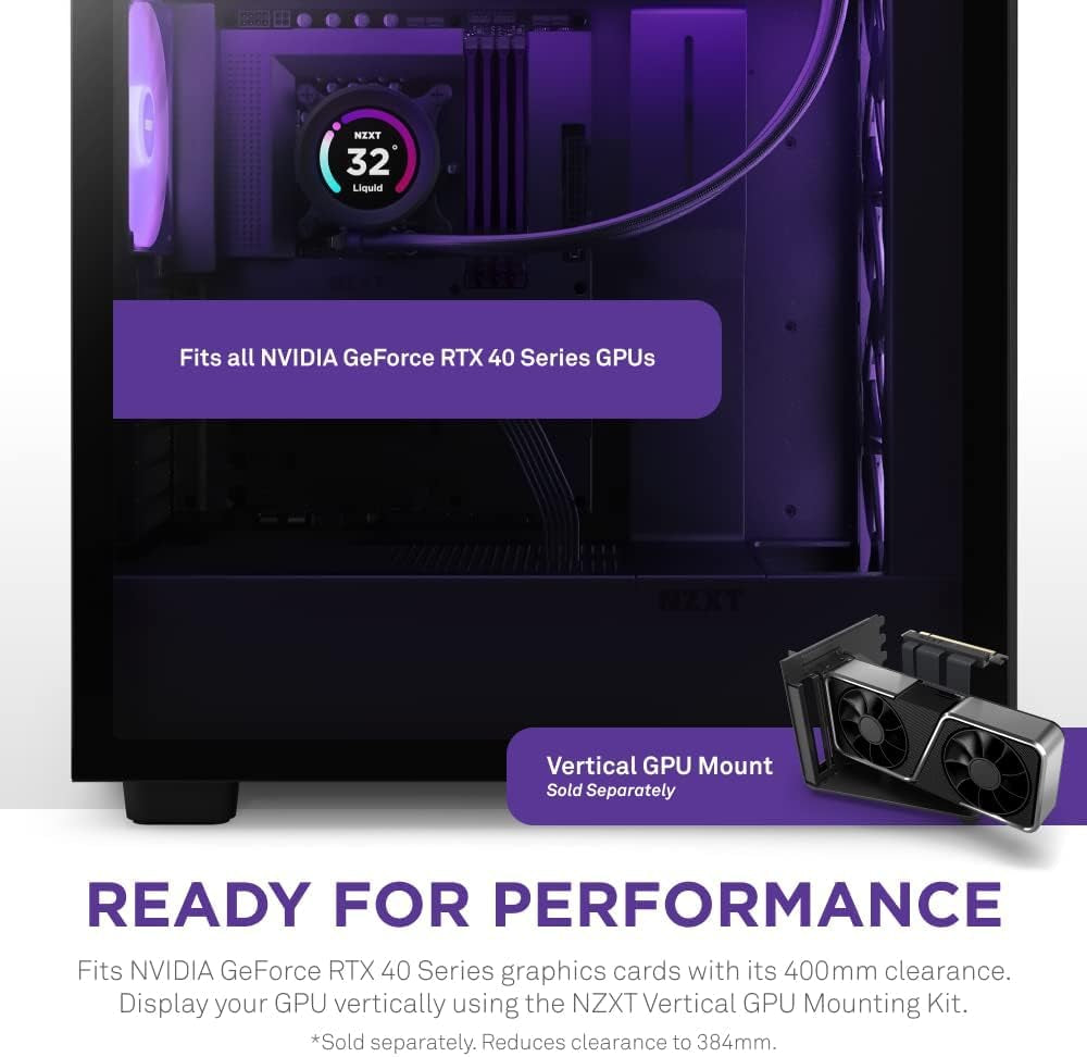 NZXT H7 Elite - CM-H71EB-02 - ATX Mid Tower PC Gaming Case - Front I/O USB Type-C Port - Quick-Release Tempered Glass Side Panel - Black (2023)