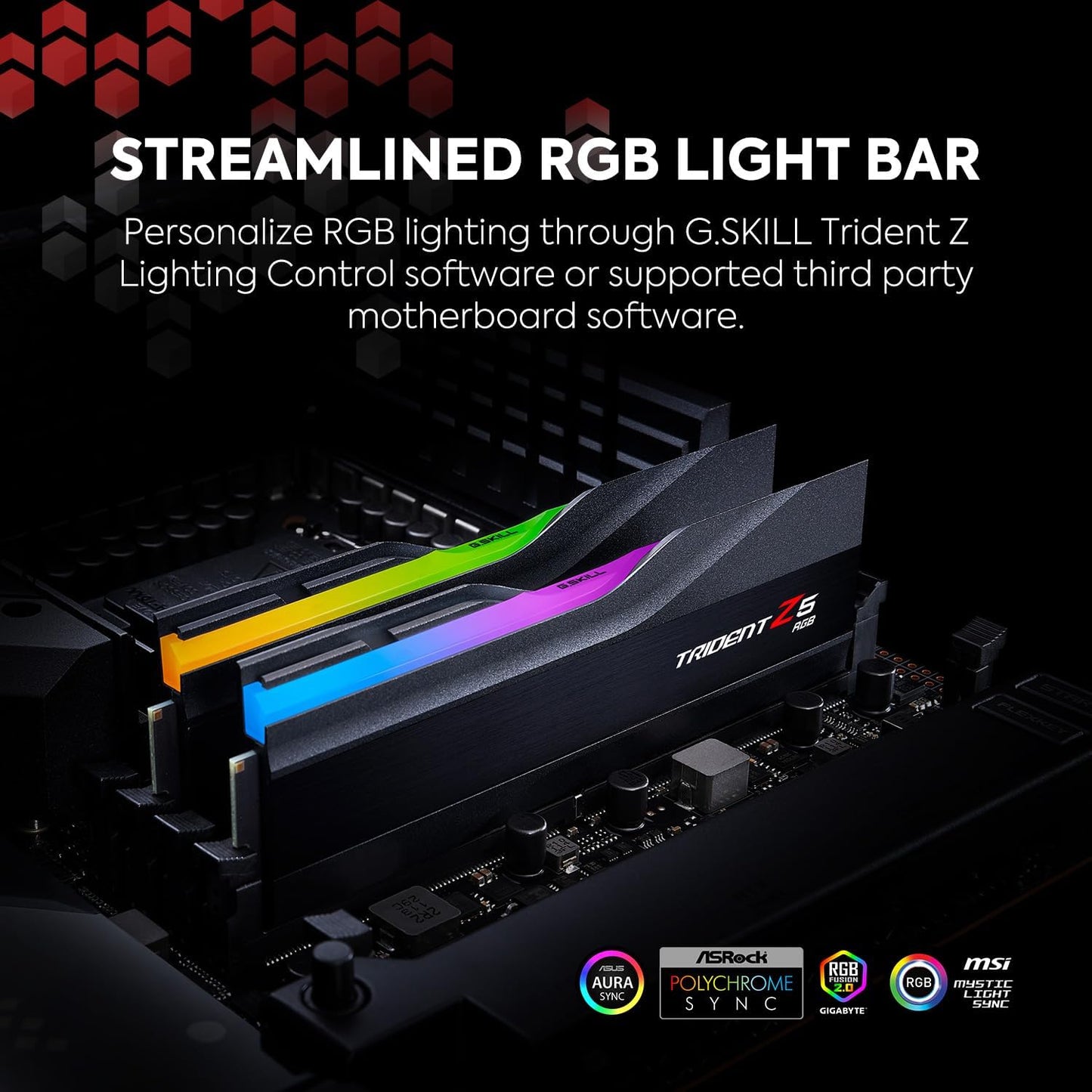 G.SKILL Trident Z5 RGB Series (Intel XMP 3.0) DDR5 RAM 32GB (2X16Gb) 6400Mt/S CL32-39-39-102 1.40V Desktop Computer Memory UDIMM - Matte Black (F5-6400J3239G16GA2-TZ5RK)