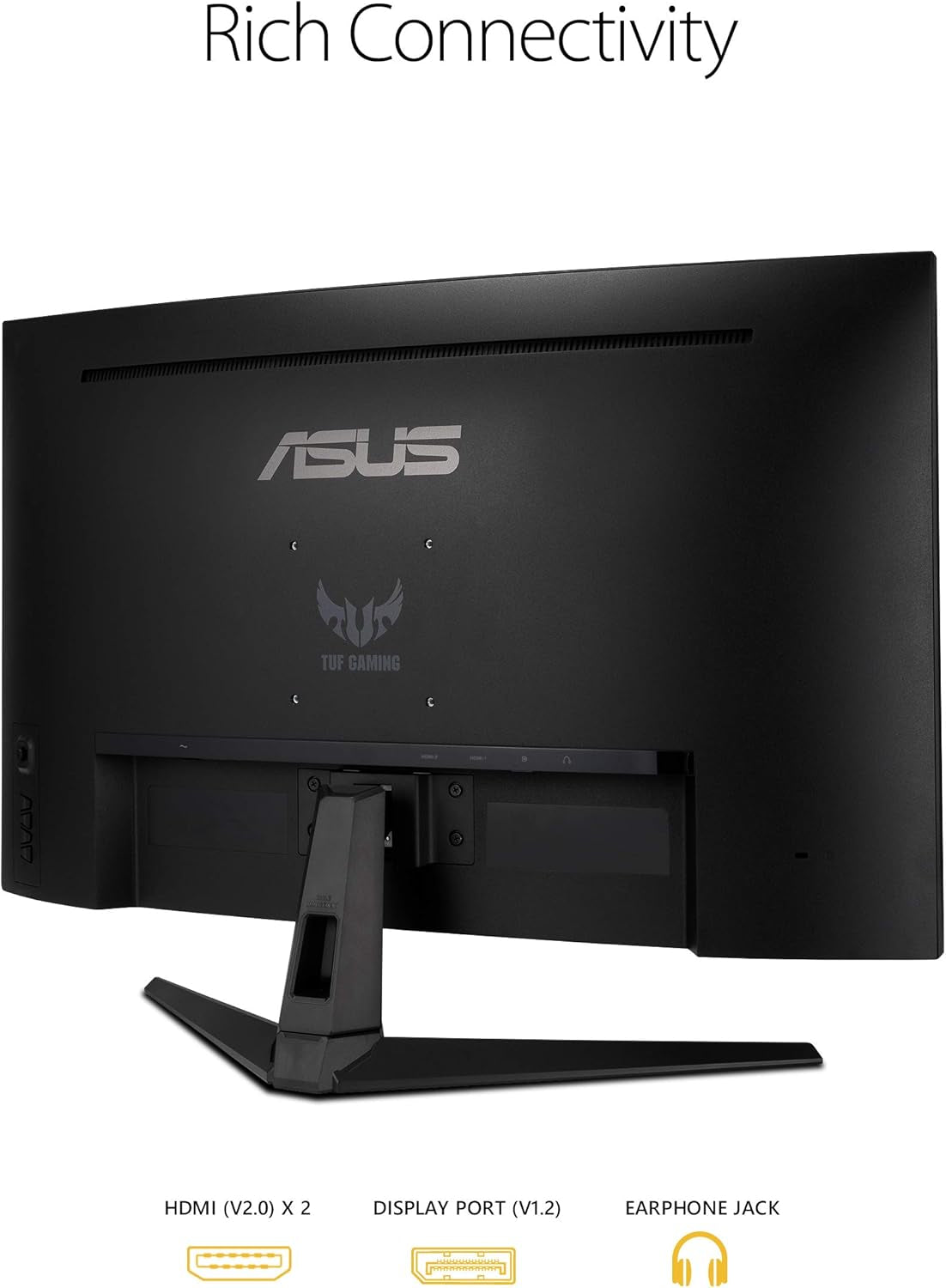 ASUS TUF Gaming 32" 1440P HDR Curved Monitor (VG32VQ1B) - QHD (2560 X 1440), 165Hz (Supports 144Hz), 1Ms, Extreme Low Motion Blur, Speaker, Freesync Premium, VESA Mountable, Displayport, HDMI,BLACK