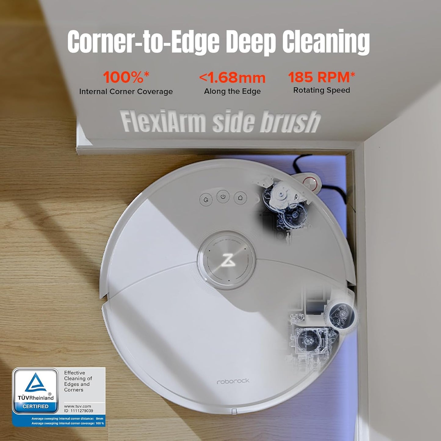 Roborock S8 Maxv Ultra Robot Vacuum & Sonic Mop, 10000 Pa Suction, Corner to Edge Deep Cleaning, Hot Air Self-Drying, Auto Empty & Refill, Detergent Dispenser, Obstacle Avoidance,White