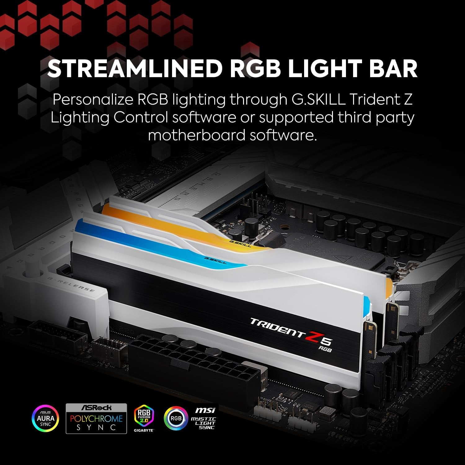 G.SKILL Trident Z5 RGB Series (Intel XMP 3.0) DDR5 RAM 64GB (2X32Gb) 6000Mt/S CL30-40-40-96 1.40V Desktop Computer Memory UDIMM - Matte White (F5-6000J3040G32GX2-TZ5RW)