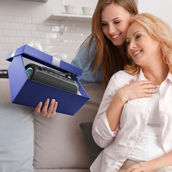 MIATONE Bluetooth Speakers 36W Portable Speaker with Stereo Sound Bass, Bluetooth 5.3 Wireless Speaker USB Type C Outdoor, 5000Mah 16H Playtime IPX7 Waterproof, Color Lights Speaker (Black)