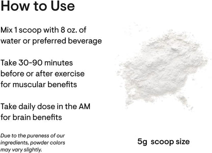 THORNE Creatine - Creatine Monohydrate, Amino Acid Powder - Support Muscles, Cellular Energy and Cognitive Function - Gluten-Free, Keto - NSF Certified for Sport - 16 Oz - 90 Servings
