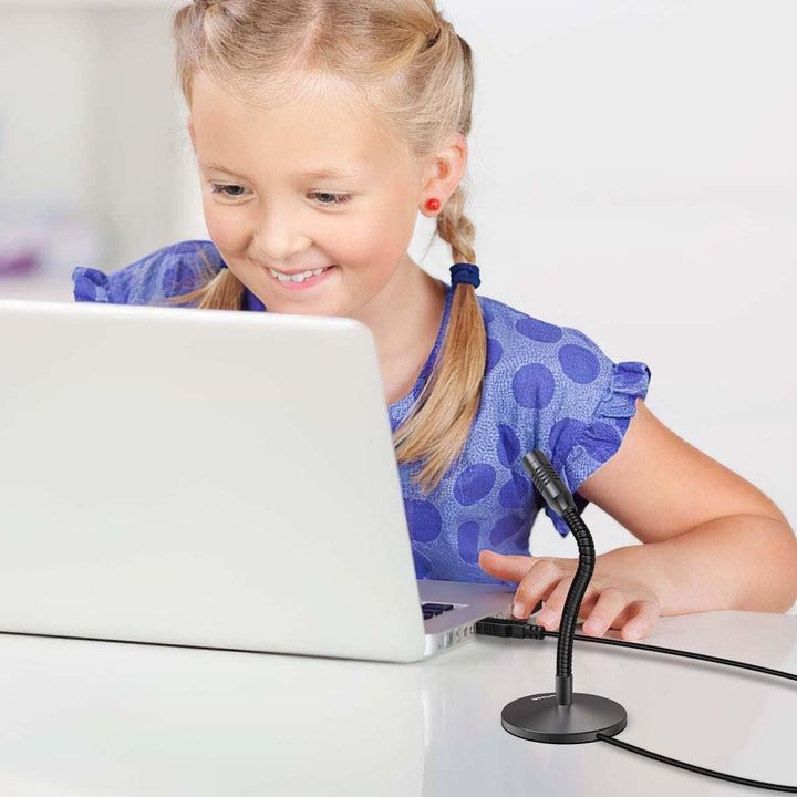 FIFINE Mini Gooseneck USB Microphone for Dictation and Recording,Desktop Microphone for Computer Laptop Pc.Plug and Play Great for Skype,Youtube,Gaming, Streaming,Voiceover,Discord and Tutorials-K050
