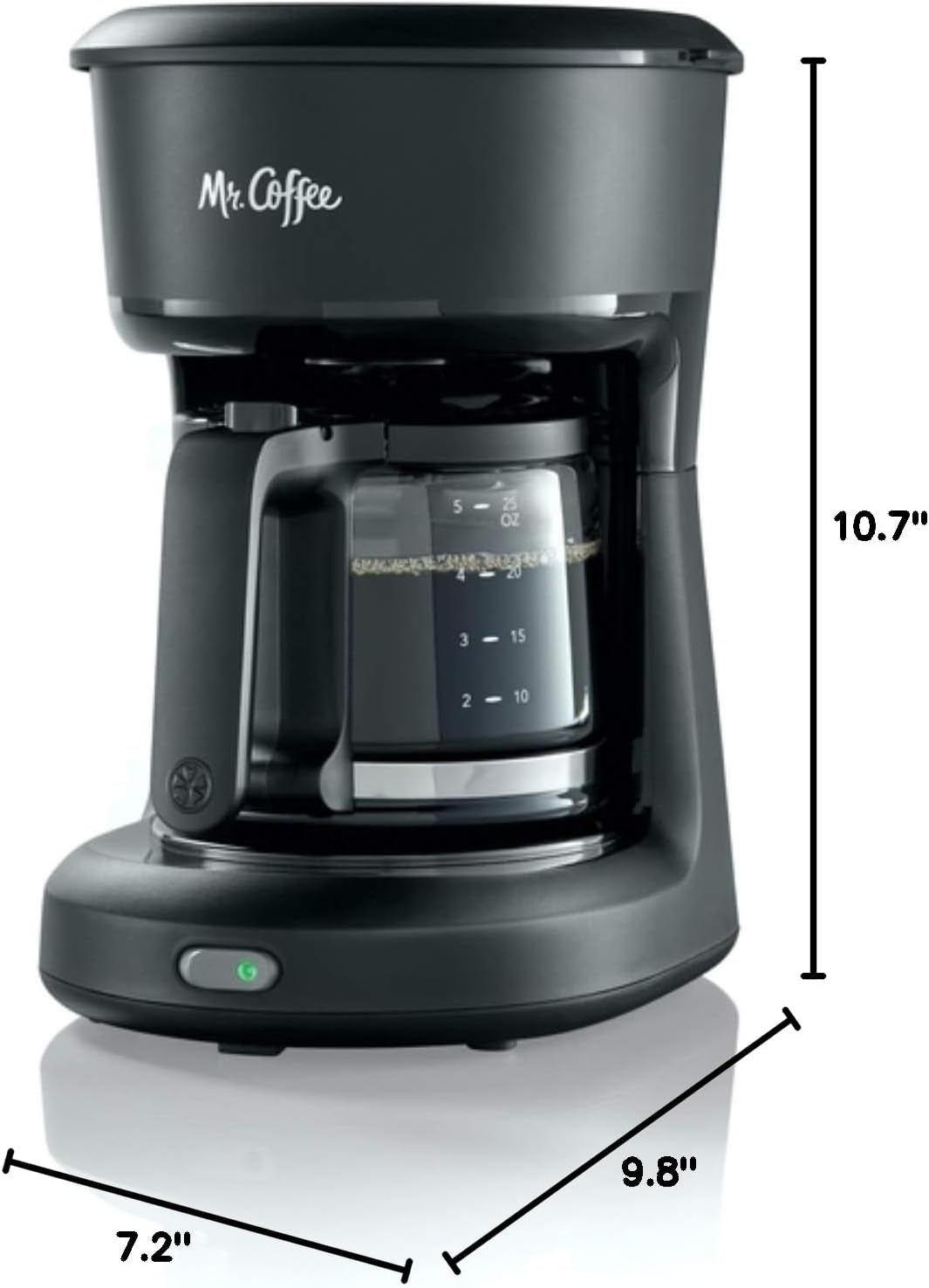 Mr. Coffee® 5-Cup Mini Brew Switch Coffee Maker, Black