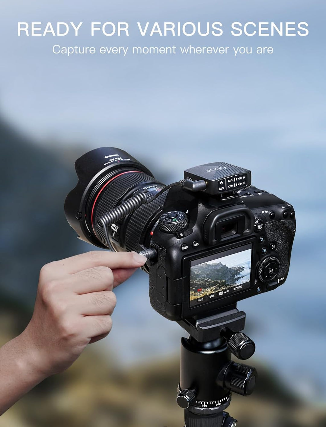 FIFINE Wireless Lavalier Microphone for Iphone/Android/Camera, 2 Pack Cordless Lapel Mic System for Vlog Recording Video Youtube/Tiktok Interview, Condenser Clip-On Microphone with Charging Case-M9