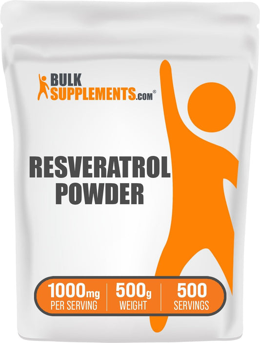 Bulksupplements.Com Resveratrol Powder - Resveratrol Supplement, Polygonum Cuspidatum, Resveratrol 1000Mg - Antioxidant & Gluten Free, 1000Mg per Serving, 500G (1.1 Lbs) (Pack of 1)