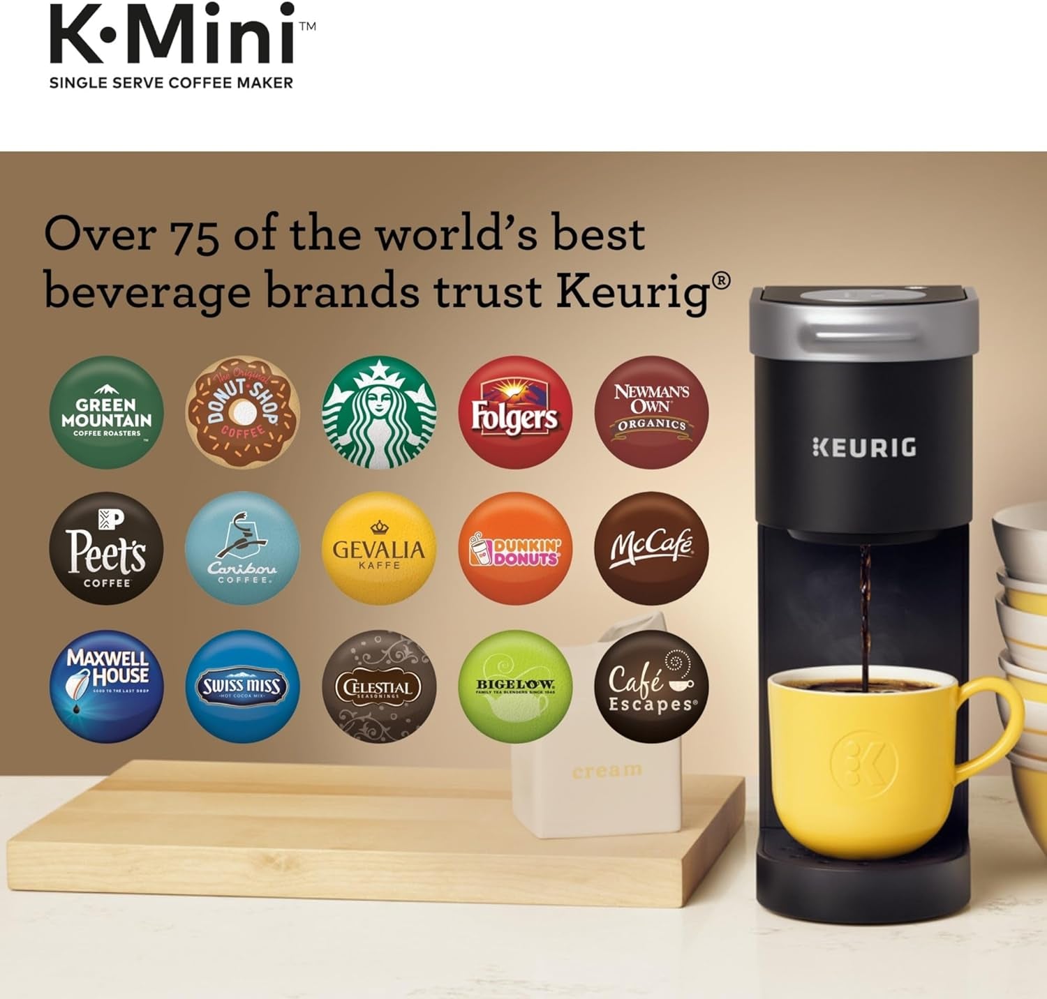 Keurig K-Mini Single Serve K-Cup Pod Coffee Maker, 6 to 12Oz Brew Size, with Cord Storage, Perfect for Small Spaces, Black