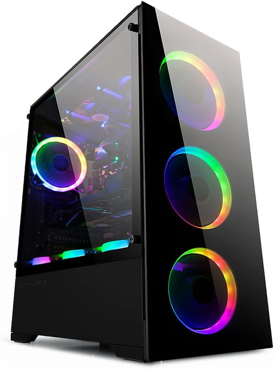 Bgears B-Voguish Gaming PC Case with Tempered Glass Panels, USB3.0, Support E-ATX, ATX, Matx, ITX. (Fans Are Sold Separately)