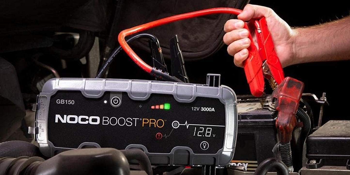 NOCO Boost Pro GB150 3000A Ultrasafe Car Battery Jump Starter, 12V Battery Pack, Battery Booster, Jump Box, Portable Charger and Jumper Cables for 9.0L Gasoline and 7.0L Diesel Engines