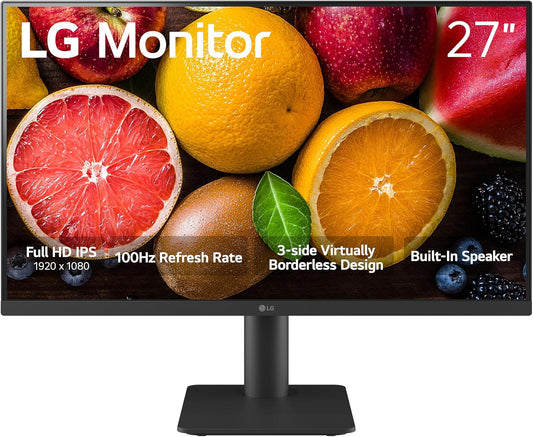 LG 27MS500-B 27 Inch IPS FHD (1920X1080) 100Hz 5Ms Reader Mode Borderless Design Onscreen Control Black Stabilizer DAS Crosshair HDMI Black