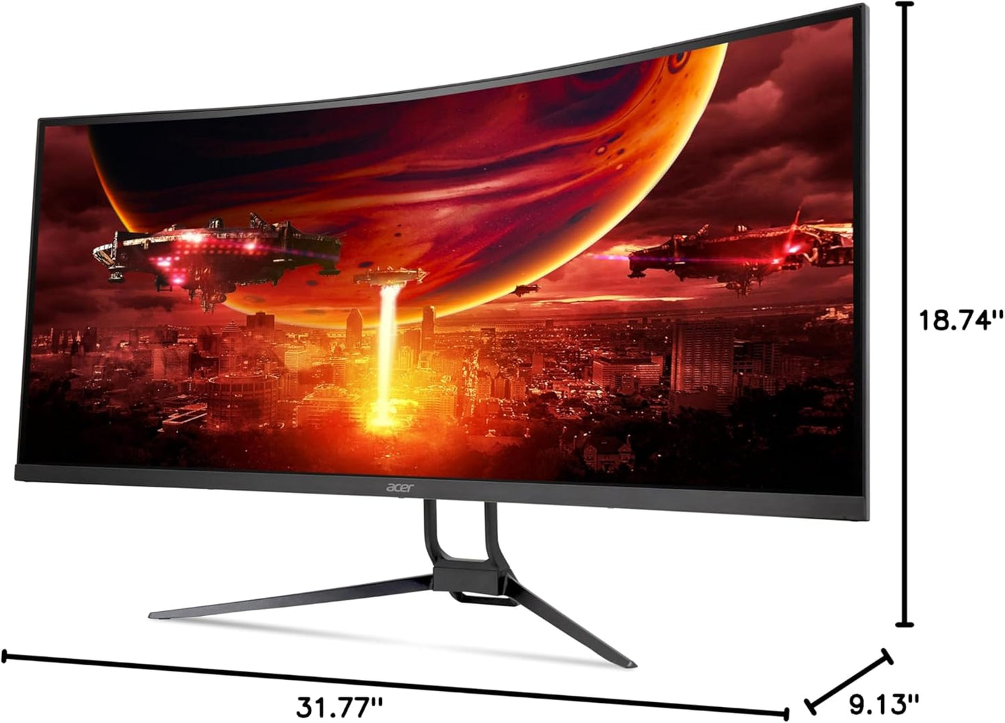 Acer Nitro 34" UWQHD 3440 X 1440 1000R Curved PC Gaming Monitor | Adaptive-Sync Support (Freesync Compatible) | 100Hz Refresh | 1Ms VRB | Adobergb 90% | 2 X DP 1.2 & 2 X HDMI 2.0 | EDA343CUR Hbmiippx