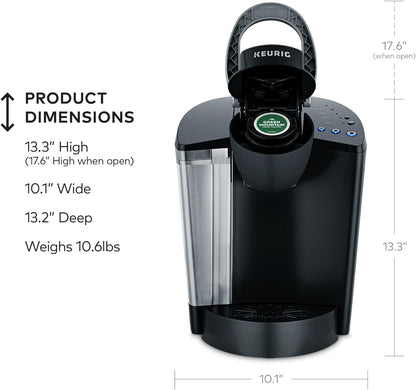 Keurig K-Classic Single Serve K-Cup Pod Coffee Maker, with 3 Brew Sizes, 48Oz Removable Reservoir, Black