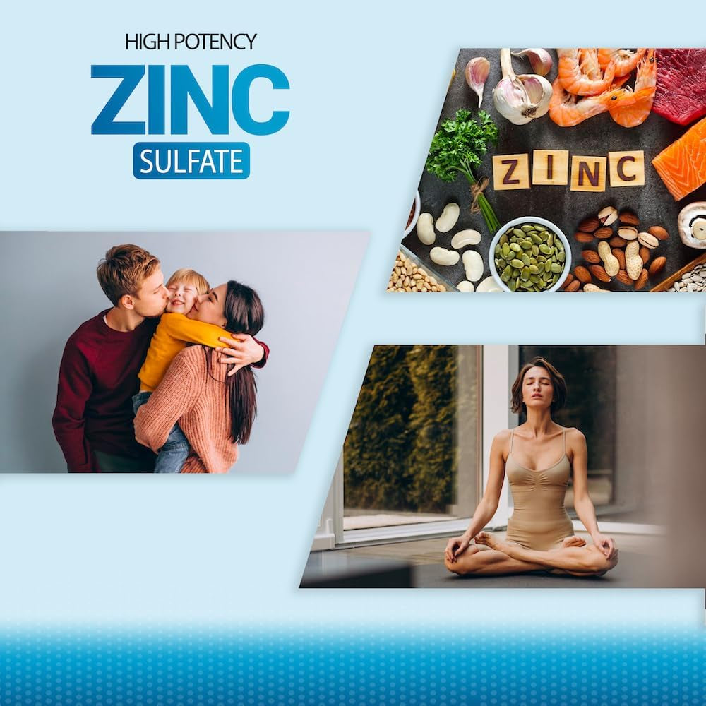 Zinc 220Mg [High Potency] Supplement – Zinc Sulfate for Immune Support System 100 Tablets