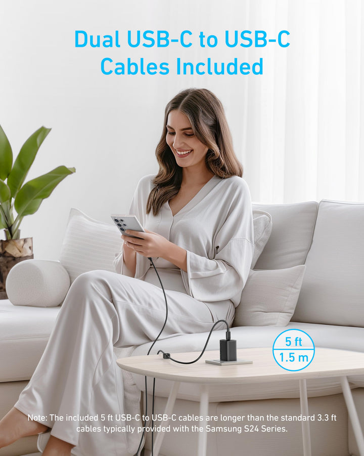 Anker cargadores rapidos 45W USB-C con cable 1.5m (x2)