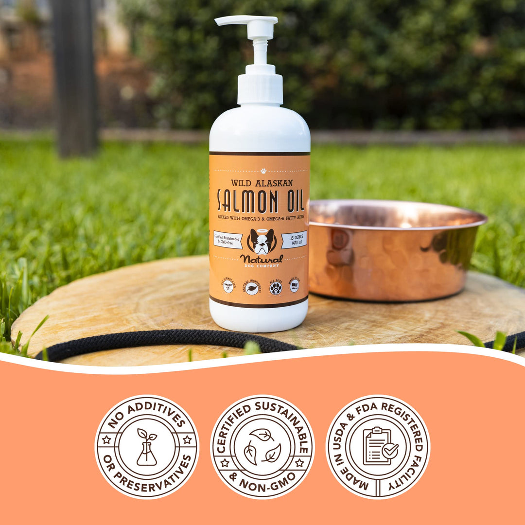 Natural Dog Wild Alaskan Salmon Oil 16 oz Aceite Omega 3 piel y perros