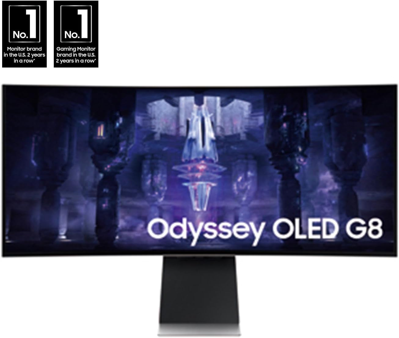 SAMSUNG 34" Odyssey G85SB Series QD-OLED Ultra WQHD Curved Gaming Monitor, 175Hz, 0.03Ms, Displayhdr True Black 400, AMD Freesync Premium Pro, Advanced Game Streaming, LS34BG850SNXZA, 2023