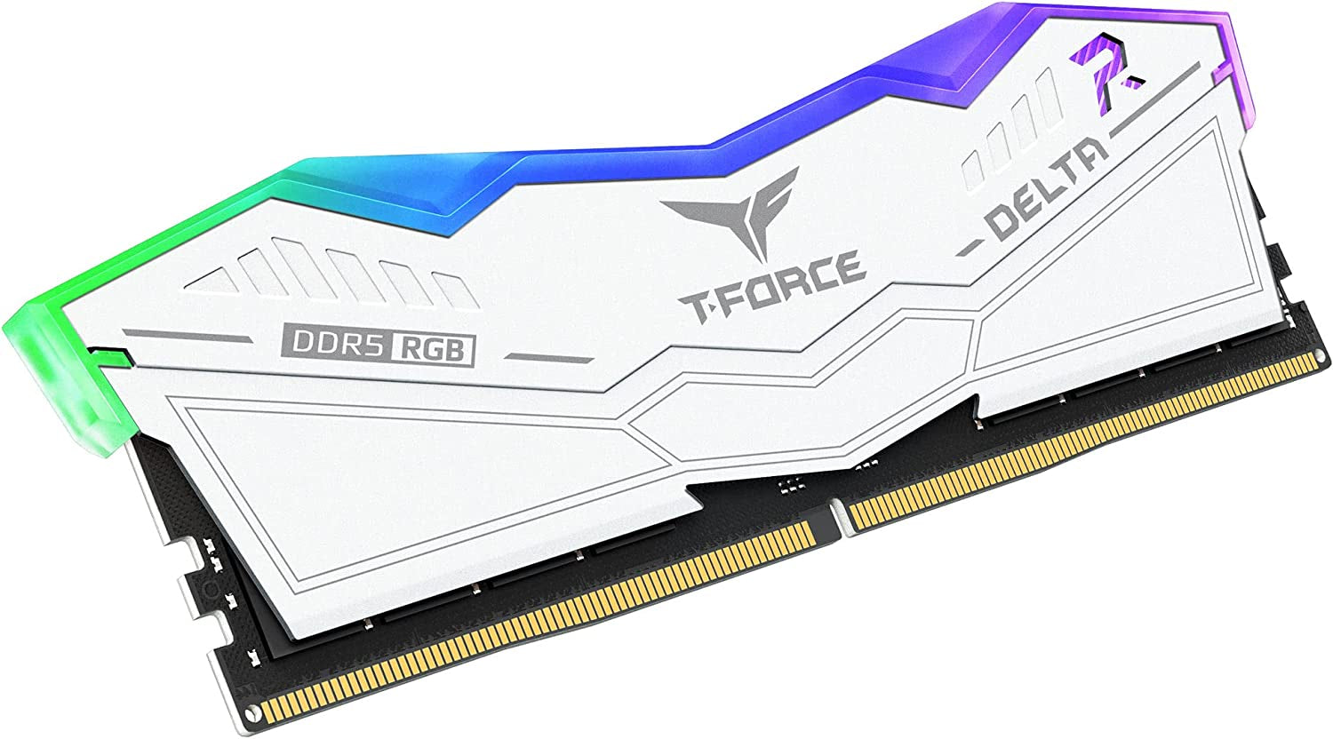 TEAMGROUP T-Force Delta RGB DDR5 Ram 32GB (2X16Gb) 6000Mhz PC5-48000 CL30 Intel XMP 3.0 & AMD Expo Compatible Desktop Memory Module Ram White FF4D532G6000HC30DC01