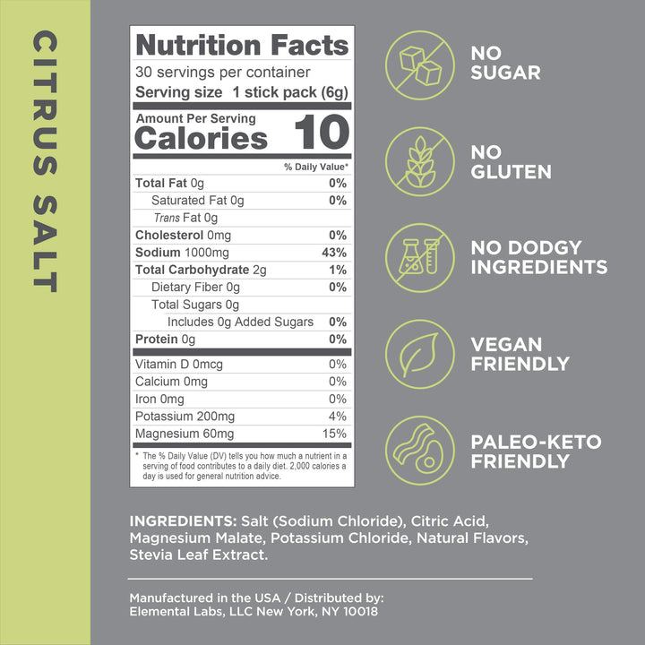 LMNT Zero Sugar Electrolytes 30 Stick-Packs | Mezcla Alta Sal