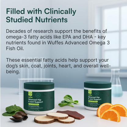 Wuffes Hip & Joint – Suplemento Articulaciones Perros Pequeños/Medianos (60 u)