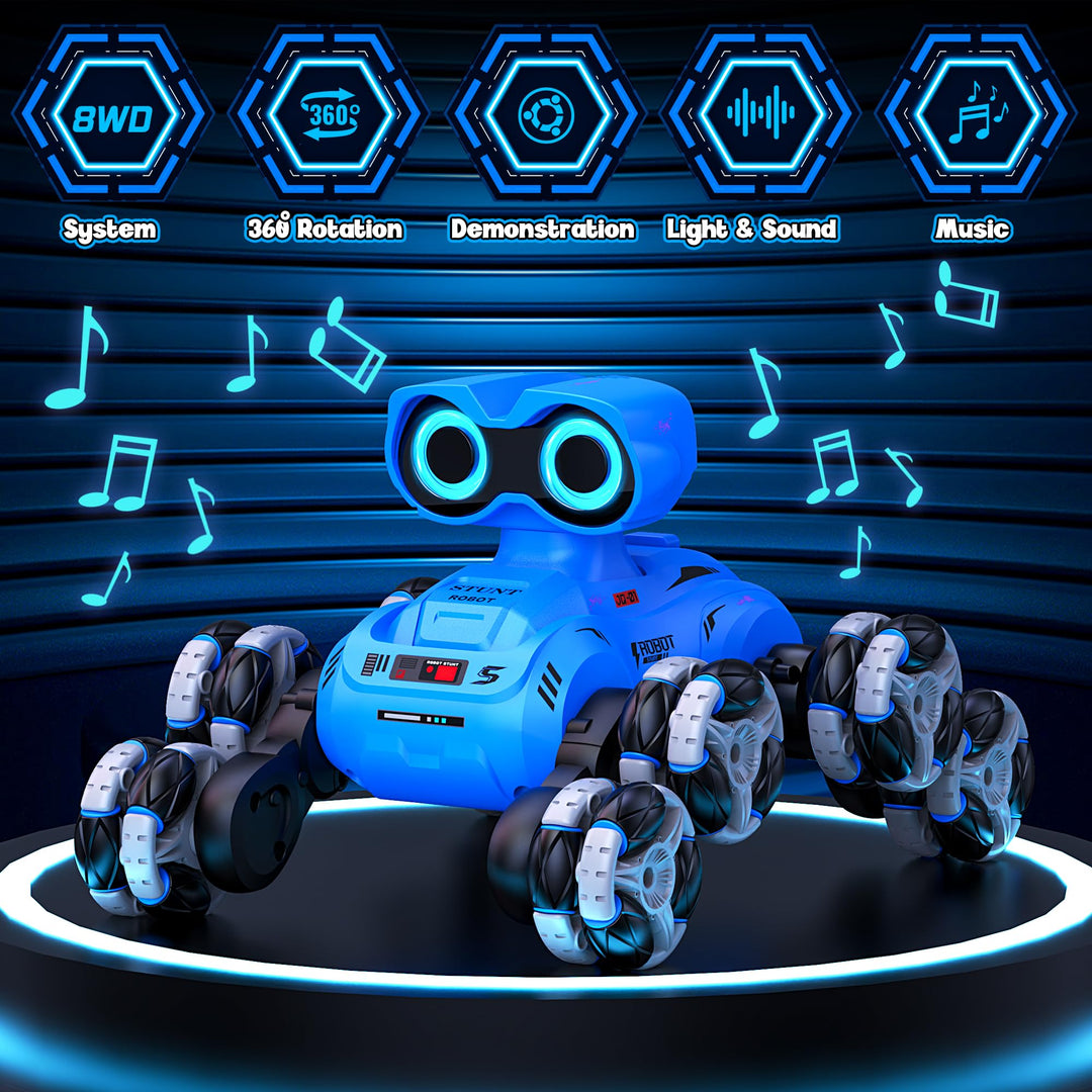 Robot Acrobatico LNNKINE 8 Ruedas Rc con Luces LED