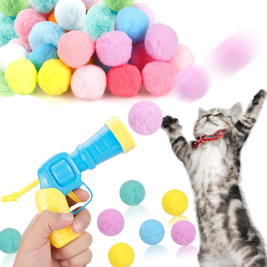 Lanzador MeoHui CBT-31 con 30 Pelotas Suaves Interactivas para Gatos