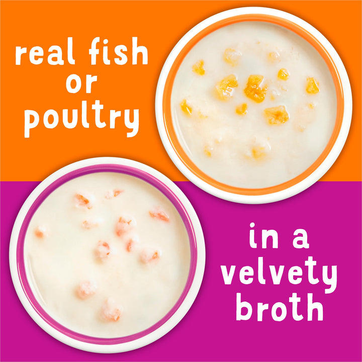 Comida humeda Purina Friskies Lil? Soups gatos salmon atun camaron 30 uds