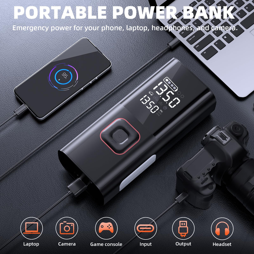 Arrancador de Bateria Pirail 5000A 12V con Compresor 160PSI