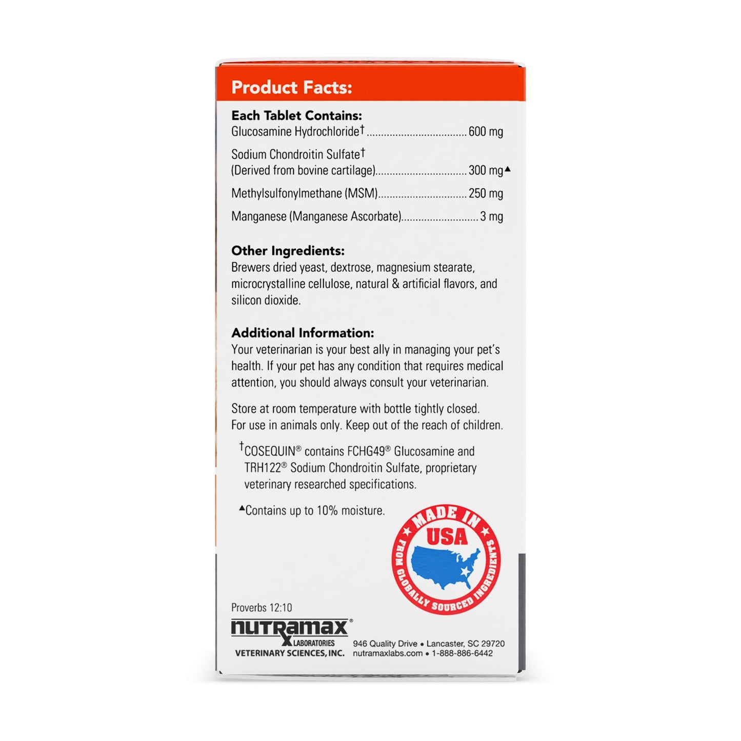 Nutramax Cosequin DS + MSM – Suplemento Articulaciones Perros (60 tab)