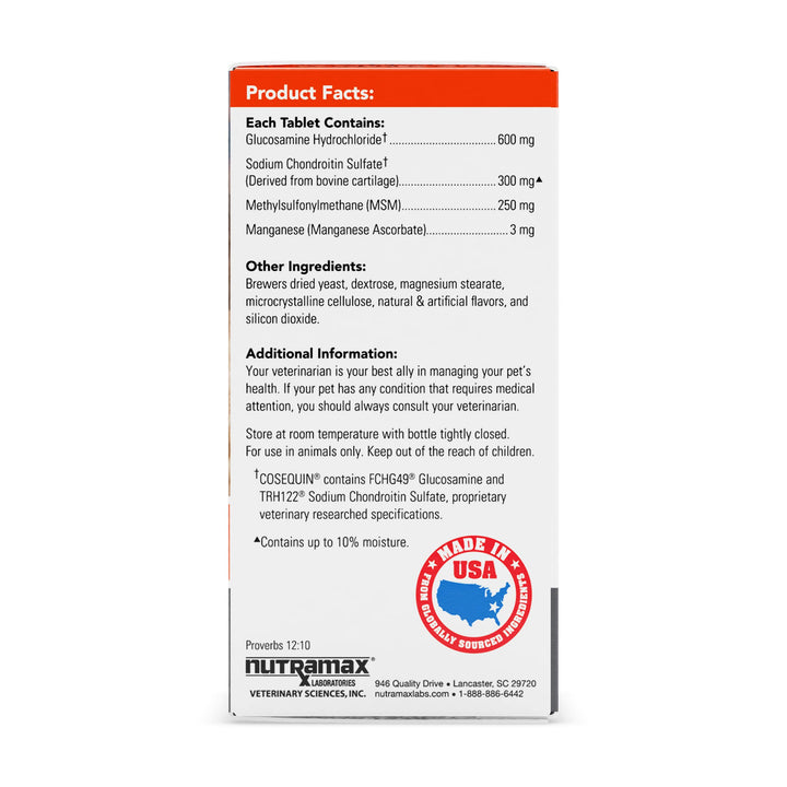 Nutramax Cosequin DS + MSM – Suplemento Articulaciones Perros (60 tab)