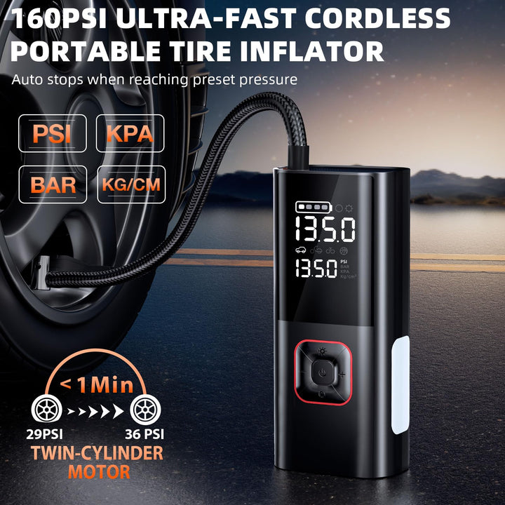 Arrancador de Bateria Pirail 5000A 12V con Compresor 160PSI