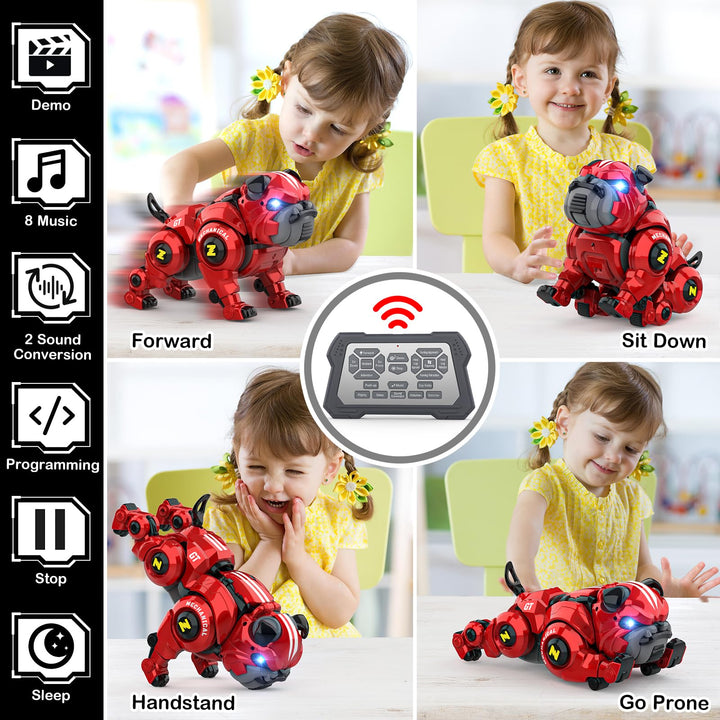 Perro Robot Lterfear Rc Programable con Luces y Musica