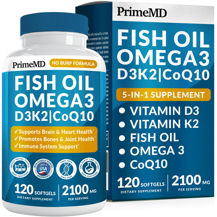 PrimeMD Aceite de Pescado 5-en-1 Omega 3 120 Capsulas