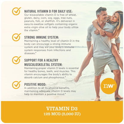Vitamina D3 NatureWise 5.000 UI – 360 cápsulas blandas