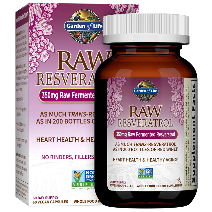 Garden of Life RAW Resveratrol 350 mg - 60 cápsulas veganas