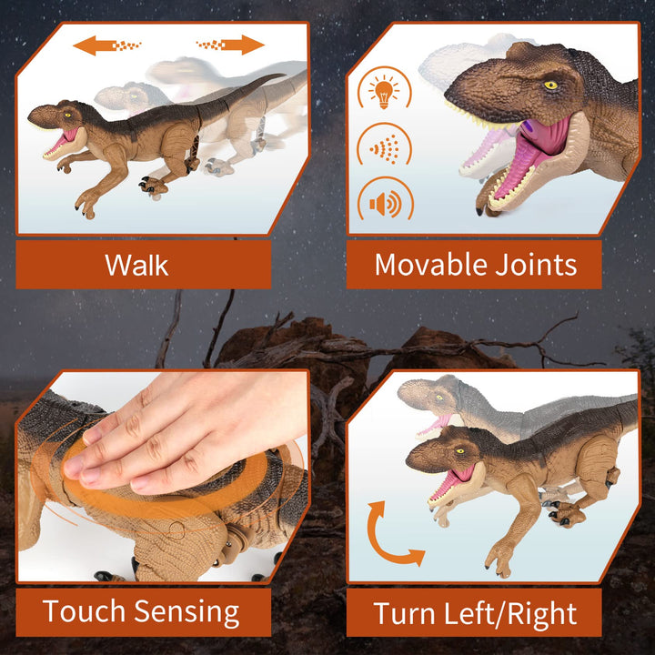 Dinosaurio Robot IQKidz T-Rex RC con Luces, Vapor y Sonido