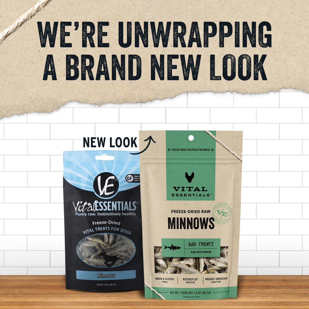 Vital Essentials Minnows 1 oz Snack natural liofilizado alto en proteina perros