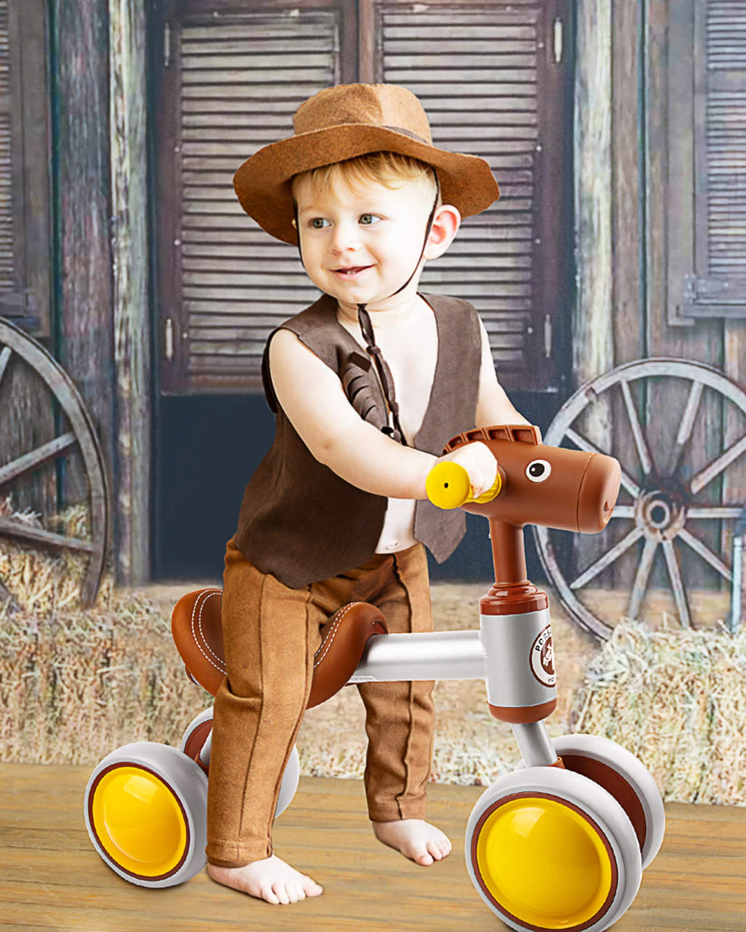 Bicicleta de equilibrio PerKidern diseño caballo 4 ruedas para bebes