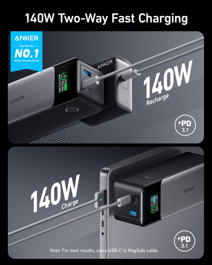 Anker 737 Power Bank 24000 mAh 140W con pantalla inteligente y carga rápida USB-C