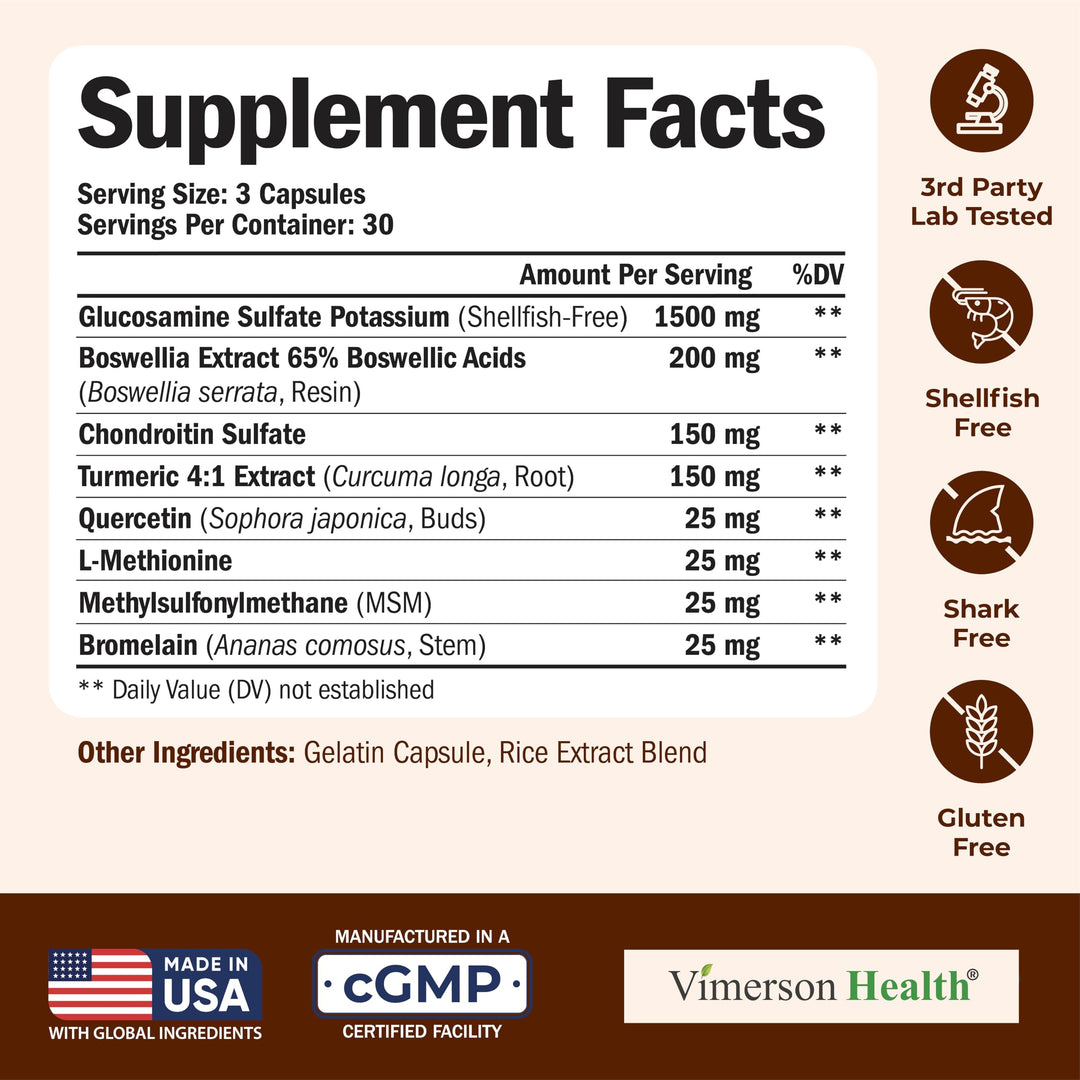 Vimerson Health Glucosamina + Condroitina 90 Capsulas | Formula Integral