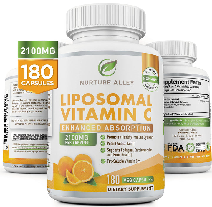 Nurture Alley Vitamina C Liposomal 2.100 mg - 180 capsulas vegetales