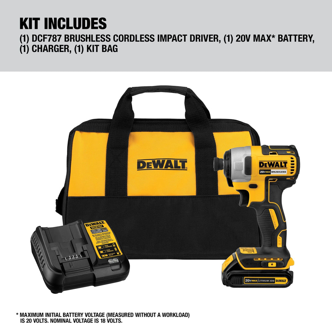 Dewalt DCF787D1 Atornillador Impacto 20V Kit