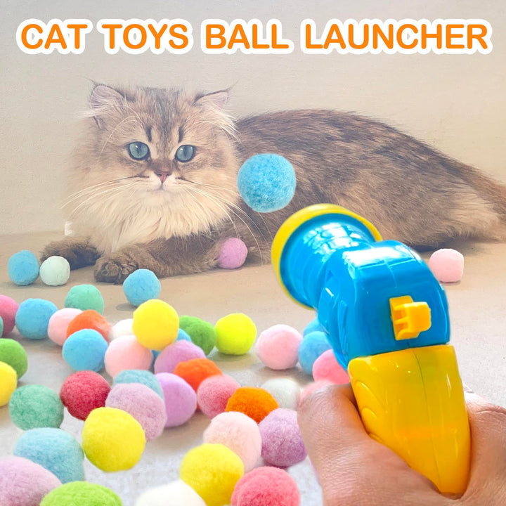 Lanzador MeoHui CBT-31 con 30 Pelotas Suaves Interactivas para Gatos